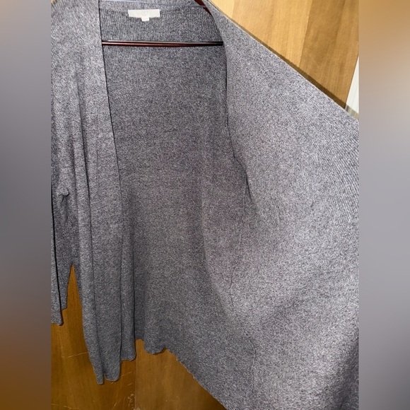 LOFT Plus Gray Open Front Longline Cardigan Sweater 24/26 - Picture 8 of 9